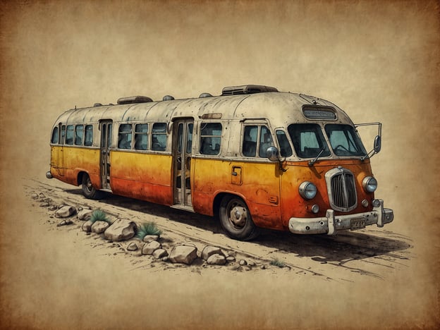 Auf dem Bild ist ein alter, farbenfroher Bus zu sehen, der auf einer staubigen Straße steht. Diese Art von Fahrzeug könnte in der Vergangenheit eine wichtige Rolle im Transportwesen gespielt haben, insbesondere in ländlichen oder abgelegenen Gebieten.Im wirtschaftlichen Kontext kann ein Bus als Ressource betrachtet werden, die den Personenverkehr und die Mobilität fördert. Solche Transportmittel stärken die lokale Wirtschaft, indem sie den Menschen Zugang zu Arbeitsplätzen, Dienstleistungen und Märkten bieten. Zudem reflektiert der Zustand und das Design des Busses möglicherweise auch den technologischen Fortschritt und die Ressourcennutzung der jeweiligen Epoche, was auf den Wandel in der Mobilität und im Transportsektor hinweist.