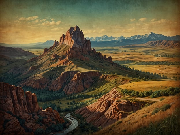 Auf dem Bild ist eine beeindruckende Berglandschaft zu sehen, die zu verschiedenen Aktivitäten und Erlebnissen anregt. Man könnte beispielsweise wandernd die Ruhe der Natur genießen, während man die Aussicht auf die majestätischen Felsen und die weiten Wiesen bewundert. Ein Picknick am Flussufer bietet die Möglichkeit, die Umgebung in vollen Zügen zu genießen.Für Abenteuerlustige könnte das Klettern an den Felsen oder das Erkunden der Wanderwege durch die Täler eine spannende Herausforderung darstellen. Zudem könnte man die Tierwelt beobachten oder einfach die frische Luft und die Schönheit der Landschaft in sich aufnehmen. Ein Sonnenuntergang über den Bergen könnte die perfekte Kulisse für unvergessliche Erinnerungen bieten.