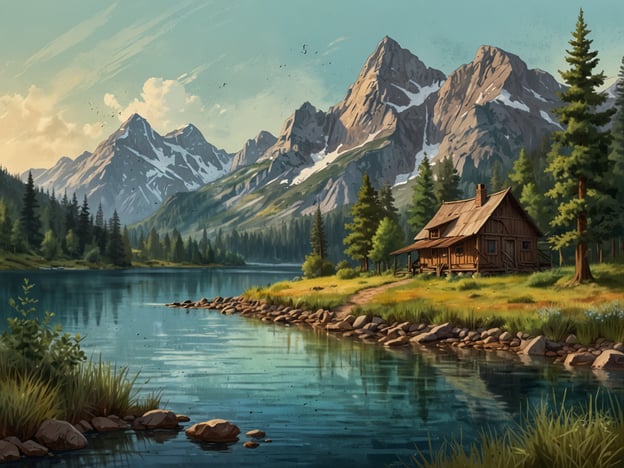 Auf dem Bild ist eine malerische Landschaft mit einem ruhigen See, umgeben von majestätischen Bergen und dichten Wäldern zu sehen. Eine gemütliche Holzlaube steht am Ufer.
Für Naturliebhaber bieten sich hier zahlreiche Aktivitäten an:
1. **Wandern**: Die umliegenden Berge und Wälder laden zu ausgedehnten Wanderungen ein.
2. **Angeln**: Der See bietet eine gute Gelegenheit zum Angeln.
3. **Fotografie**: Die beeindruckende Natur eignet sich hervorragend für Landschaftsfotografie.
4. **Vogelbeobachtung**: Die Gegend könnte reich an Vogelarten sein, die sich beobachten lassen.
5. **Bootfahren**: Eine Bootstour auf dem ruhigen See wäre eine entspannende Möglichkeit, die Umgebung zu erkunden.
Solch eine Szenerie ist ideal für alle, die die Natur lieben!