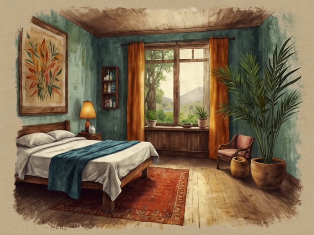 Auf dem Bild ist ein beruhigendes Schlafzimmer zu sehen, das ideal für einen Aufenthalt in einem Wellnesshotel ist. Die entspannten Farben und die natürliche Beleuchtung durch das Fenster schaffen eine erholsame Atmosphäre.
Aktivitäten rund um Wellnesshotels könnten unter anderem folgende sein:
1. **Verschiedene Spa-Behandlungen**: Von Massagen über Gesichtsbehandlungen bis hin zu Körperpackungen.
2. **Yoga- und Meditationskurse**: Diese fördern die Entspannung und das innere Gleichgewicht.
3. **Wellness-Pools und Saunen**: Entspannung in Schwimmbädern und Saunen trägt zur Regeneration bei.
4. **Gesunde Küche**: Genießen von nahrhaften und schmackhaften Gerichten, die oft aus regionalen Zutaten zubereitet werden.
5. **Naturwanderungen**: Erkundungen in der umliegenden Natur fördern das Wohlbefinden und die Bewegung.
6. **Wellness-Retreats oder Workshops**: Zur Vertiefung von Entspannungstechniken oder Selbstfürsorge.
Ein solcher Aufenthalt würde sicherlich dazu beitragen, Körper und Geist zu regenerieren.
