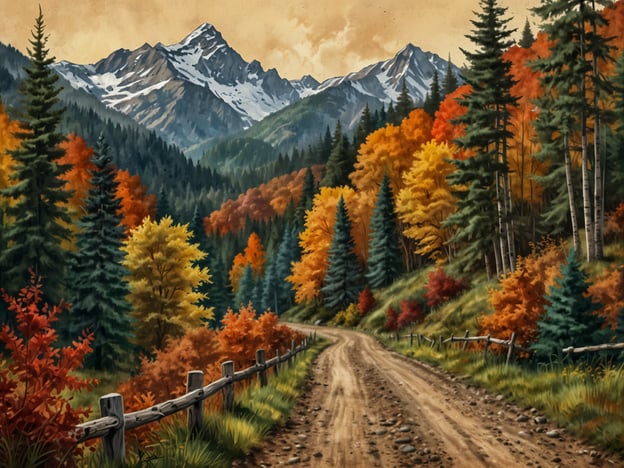Auf dem Bild ist eine herbstliche Landschaft mit einem gewundenen Wanderweg zu sehen, der durch einen Wald mit buntem Laub führt. Die Bäume zeigen leuchtende Farben wie Rot, Orange und Gelb, während die schneebedeckten Berge im Hintergrund für eine majestätische Kulisse sorgen.Einige der besten Wanderwege im Herbst sind:1. **Bayerischer Wald**: Dieser Nationalpark bietet zahlreiche Wanderwege durch bunte Wälder und beeindruckende Bergaussichten.2. **Landschaftspark Duisburg-Nord**: Hier kann man die herbstliche Schönheit der Industriekultur erleben, eingerahmt von buntem Laub.3. **Allgäu**: Diverse Wanderungen durch malerische Täler und zu atemberaubenden Bergpanoramen sind ideal für die Herbstzeit.4. **Sächsische Schweiz**: Die einzigartigen Felsformationen sind im Herbst besonders beeindruckend, umgeben von buntem Blätterwerk.Diese Wanderwege eignen sich perfekt, um die Herbstfarben in der Natur zu genießen.