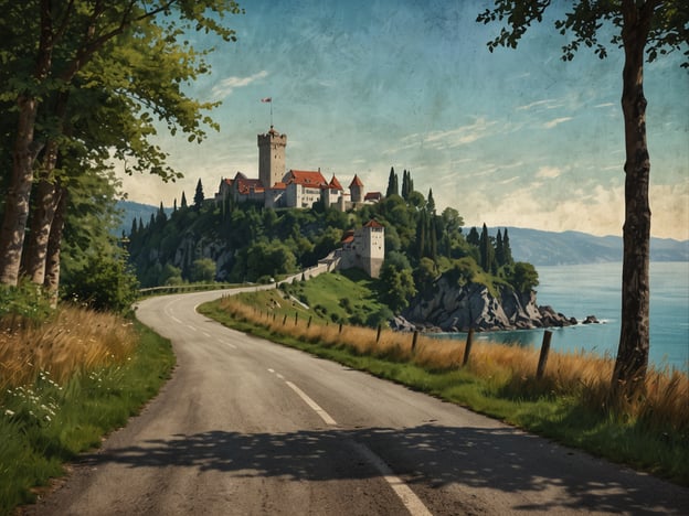 Auf dem Bild ist eine kurvenreiche Straße zu sehen, die an einem malerischen Ufer entlangführt, mit einem Schloss, das auf einer Anhöhe thront. Diese Szenerie erinnert an einige der schönsten Roadtrip-Routen in Deutschland.
Eine bekannte Route, die ähnliche Landschaften bietet, ist die **Romantische Straße**, die von Würzburg nach Füssen verläuft. Hier kann man beeindruckende Burgen und historische Städte entdecken.
Eine weitere empfehlenswerte Strecke ist die **Bodensee-Rundfahrt**, die atemberaubende Ausblicke auf den Bodensee und die umliegenden Berge bietet. Entlang dieser Route gibt es viele charmante Dörfer und interessante Sehenswürdigkeiten.
Die **Schwarzwaldhochstraße** ist ebenfalls ein Highlight, wo sich kurvenreiche Straßen durch den Wald schlängeln und dem Reisenden spektakuläre Blicke auf die Natur eröffnen.
Solche Fahrten bieten nicht nur landschaftliche Schönheit, sondern auch die Möglichkeit, die reiche Kultur und Geschichte Deutschlands zu erleben.