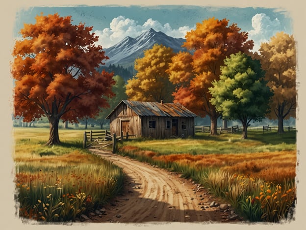 Auf dem Bild ist eine ländliche Szenerie im Herbst zu sehen, mit bunten Bäumen in verschiedenen Farbtönen und einem einfachen, rustikalen Haus. Diese Atmosphäre bietet viele Vorteile für Herbstferien auf dem Land:1. **Naturerlebnis**: Die beeindruckenden Herbstfarben laden zu ausgedehnten Spaziergängen und Erkundungen der Umgebung ein.2. **Entspannung**: Die ruhige ländliche Umgebung fördert eine entspannende Auszeit vom hektischen Stadtleben.3. **Frische Luft**: Das Land bietet saubere, frische Luft, die ideal für Aktivitäten im Freien ist.4. **Familienzeit**: Die ländliche Idylle ist perfekt für gemeinsame Unternehmungen mit der Familie, sei es beim Wandern, Radfahren oder einfach beim Genießen der Natur.5. **Inspiration**: Die Schönheit der Natur kann inspirierend wirken und Raum für Kreativität und Erholung bieten.Insgesamt schaffen solche Umgebungserlebnisse eine ideale Kulisse für entspannende und bereichernde Herbstferien.