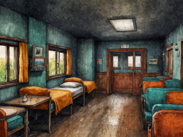 Auf dem Bild ist ein einfaches, rustikales Zimmer zu sehen, das mit zwei Betten, einem Tisch und Stühlen ausgestattet ist. Die Wände sind in einem bläulichen Farbton gestrichen, und die Möbel sind schlicht gehalten.Hier sind einige Unterkunftstipps für den perfekten Aufenthalt:1. **Sauberkeit**: Achten Sie darauf, dass die Unterkunft sauber und gut gepflegt ist. Ein sauberes Zimmer trägt erheblich zu einem angenehmen Aufenthalt bei.2. **Bequeme Betten**: Prüfen Sie die Matratzen und Kissen, um sicherzustellen, dass Sie gemütlich schlafen können.3. **Licht und Belüftung**: Nutzen Sie die Fenster, um frische Luft hereinzulassen, und stellen Sie sicher, dass ausreichend Licht vorhanden ist, um eine angenehme Atmosphäre zu schaffen.4. **Ausstattung**: Informieren Sie sich über die verfügbaren Annehmlichkeiten wie WLAN, Fernseher oder Kochnische, die Ihren Aufenthalt komfortabler machen können.5. **Ruhige Lage**: Wählen Sie eine Unterkunft, die sich in einer ruhigen Umgebung befindet, um ungestörte Nächte zu genießen.6. **Freundliches Personal**: Ein zuvorkommendes Team kann den Aufenthalt erheblich verbessern. Zögern Sie nicht, nach Empfehlungen für Restaurants oder Aktivitäten zu fragen.Mit diesen Tipps sind Sie gut gerüstet für einen angenehmen Aufenthalt!