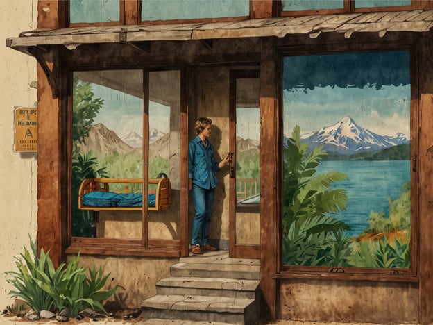 Auf dem Bild ist eine Person zu sehen, die an einer Tür steht und auf eine beeindruckende Landschaft mit Bergen und einem See schaut. An der Wand ist ein Kinderbett zu erkennen, sowie eine üppige Vegetation im Vordergrund.Hier sind einige Tipps für die Rückkehr aus einem Alpenabenteuer:1. **Gesunde Ernährung**: Nach einer aktiven Zeit in den Bergen ist es wichtig, sich ausgewogen zu ernähren, um die Energiespeicher wieder aufzufüllen.2. **Hydration**: Denke daran, ausreichend Wasser zu trinken, um die Flüssigkeitszufuhr nach den körperlichen Aktivitäten zu sichern.3. **Erholung**: Plane genügend Zeit zur Entspannung ein, um den Körper von den Anstrengungen zu erholen.4. **Nachhaltigkeit**: Überlege, wie du die Natur während deines Abenteuers schätzen und schützen kannst, und trage diese Gedanken auch in den Alltag mit.5. **Erinnerungen festhalten**: Mach Fotos oder führe ein Tagebuch darüber, was du erlebt hast, um die Erinnerungen lebendig zu halten.