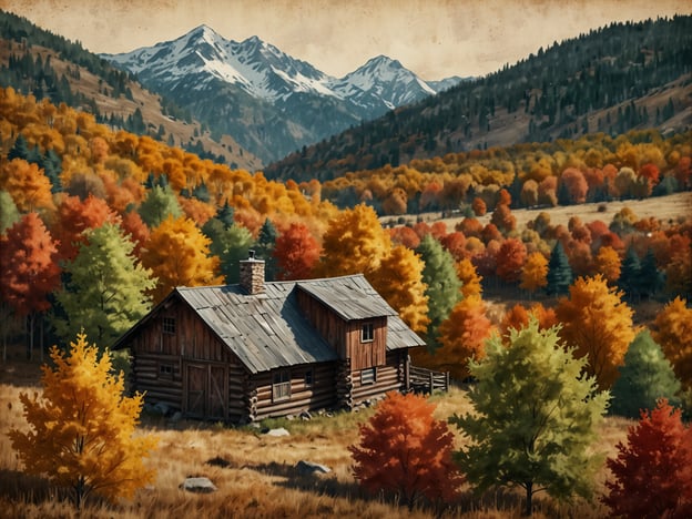 Auf dem Bild ist eine idyllische Landschaft mit einer rustikalen Holzhütte inmitten von bunten Herbstbäumen und majestätischen Bergen im Hintergrund zu sehen. Diese Szenerie erinnert an perfekte Reiseziele für herbstliche Abenteuer wie:1. **New England, USA** – Berühmt für seine spektakulären Herbstfarben und charmanten Dörfer.2. **Schwarzwald, Deutschland** – Ideal für Wanderungen durch bunte Wälder und malerische Landschaften.3. **Kanadische Rocky Mountains** – Ein Paradies für Naturliebhaber, mit atemberaubenden Ausblicken und Outdoor-Aktivitäten.4. **Toskana, Italien** – Genießen Sie die sanften Hügel und Weinregionen, die im Herbst in leuchtenden Farben erstrahlen.Diese Ziele bieten eine perfekte Kulisse, um die Schönheit der Herbstsaison zu erleben.