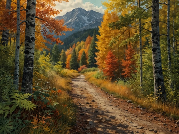 Auf dem Bild sind herbstliche Landschaften mit bunten Laubbäumen, einem ruhigen Weg und majestätischen Bergen im Hintergrund zu sehen. Es ist eine wunderschöne Kulisse, die Outdoor-Liebhaber zu verschiedenen Aktivitäten im Herbst einlädt.Hier sind einige Vorschläge:1. **Wanderungen**: Die bunten Blätter bieten eine malerische Kulisse für lange Herbstwanderungen.2. **Fotografie**: Die lebhaften Farben sind perfekt für Fotografen, die die Schönheit der Natur einfangen möchten.3. **Pilze sammeln**: Der Herbst ist auch eine hervorragende Zeit, um im Wald nach essbaren Pilzen zu suchen.4. **Radfahren**: Die sanften Wege laden zu entspannten Radtouren durch die farbenfrohe Landschaft ein.5. **Picknicks**: Ein Picknick im Freien ist besonders im Herbst mit der frischen Luft und den schönen Farben ein Genuss.Diese Aktivitäten machen den Herbst zu einer idealen Jahreszeit für Naturbegeisterte!