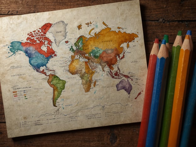 Auf dem Bild ist eine künstlerisch gestaltete Weltkarte zu sehen, umgeben von bunten Buntstiften.Hier sind einige Tipps für die perfekte Reiseplanung:1. **Ziele festlegen**: Überlege dir, welche Länder oder Städte du besuchen möchtest und warum. Interessierst du dich für Kultur, Natur oder Abenteuer?2. **Reisezeitraum planen**: Informiere dich über die beste Reisezeit für deine Ziele, um Wetterbedingungen und touristische Hochsaison zu berücksichtigen.3. **Budget erstellen**: Setze ein Budget für deine Reise, einschließlich Transport, Unterkunft, Verpflegung und Aktivitäten.4. **Unterkünfte vergleichen**: Schau dir verschiedene Unterkunftsmöglichkeiten an (Hotels, Hostels, Airbnb) und lies Bewertungen, um die beste Wahl zu treffen.5. **Transportmittel wählen**: Überlege dir, wie du dich vor Ort fortbewegen möchtest (z.B. Mietwagen, öffentliche Verkehrsmittel, Fahrrad).6. **Aktivitäten recherchieren**: Plane im Voraus, welche Sehenswürdigkeiten und Aktivitäten du erleben möchtest, um das Beste aus deiner Reise herauszuholen.7. **Flexibilität einplanen**: Lasse genügend Zeit für spontane Entscheidungen und Entdeckungen.Mit einer gut durchdachten Planung wird deine Reise sicher ein unvergessliches Erlebnis!