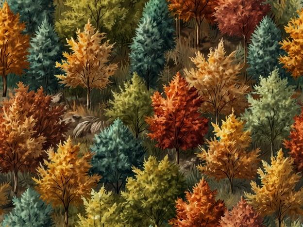 Auf dem Bild sind eine Vielzahl von Bäumen zu sehen, die in verschiedenen herbstlichen Farben leuchten, darunter Rot, Orange, Gelb und Grün. Diese Farben deuten auf eine typische Herbstlandschaft hin, die oft von kühleren Temperaturen und klaren, sonnigen Tagen begleitet wird.Für Reisen im Herbst sind die Bedingungen meist angenehm, aber es kann auch regnerische Tage geben. Wanderungen durch bunt gefärbte Wälder sind besonders beliebt, da die Natur in dieser Jahreszeit sehr fotogen ist. Es empfiehlt sich, sich warm zu kleiden und eventuell eine Jacke oder einen Regenschirm mitzunehmen.