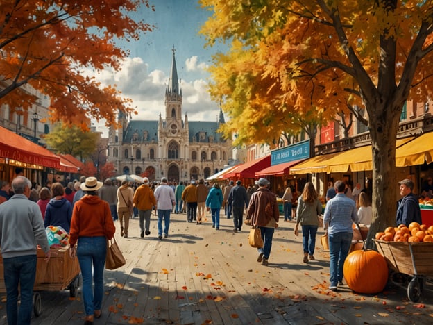 Auf dem Bild ist eine belebte Straße mit Menschen zu sehen, die zwischen bunten Marktständen spazieren, während die Bäume in warmen Herbstfarben leuchten. Im Hintergrund sieht man ein beeindruckendes Gebäude, möglicherweise ein Rathaus oder eine ähnliche Sehenswürdigkeit.Für kulturelle Entdeckungen im Herbst sind einige Top-Städte, die man in Betracht ziehen könnte:1. **Berlin, Deutschland** - Mit zahlreichen Museen, Kunstgalerien und historischen Stätten ist Berlin perfekt für einen herbstlichen Besuch.2. **Prag, Tschechische Republik** - Die malerischen Straßen und historische Architektur bieten eine zauberhafte Kulisse im Herbst.3. **Krakau, Polen** - Diese Stadt erfreut sich eines reichen kulturellen Erbes, das die Herbstsonne wunderbar zur Geltung bringt.4. **Salzburg, Österreich** - Umgeben von Bergen und mit einer beeindruckenden Altstadt ist Salzburg im Herbst besonders reizvoll.5. **Rom, Italien** - Mit seinen antiken Ruinen und kulturellen Veranstaltungen ist Rom ganzjährig ein Highlight, besonders im milden Herbst.Jede dieser Städte bietet reichlich Möglichkeiten, die Kultur in vollen Zügen zu genießen!