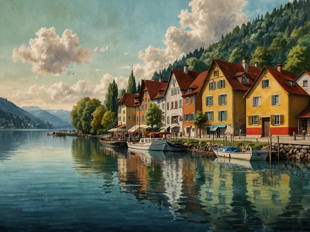 Auf dem Bild ist eine malerische Uferlandschaft mit bunten Häusern zu sehen, die am Wasser liegen. Es gibt Boote im Wasser und eine sanfte Berglandschaft im Hintergrund. Diese Szenerie erinnert an idyllische Seenregionen.
Wenn du nach Alternativen zum Bodensee suchst, gibt es viele schöne Seen in Deutschland und den angrenzenden Ländern. Zum Beispiel:
1. **Chiemsee**: Oft als das "Bayerische Meer" bezeichnet, bietet der Chiemsee eine Vielzahl von Freizeitmöglichkeiten und beeindruckende Ausblicke auf die Alpen.
2. **Starnberger See**: Beliebt bei Einheimischen und Touristen, perfekt für Bootsfahrten und Radwanderungen.
3. **Wolfgangsee**: In Österreich gelegen, bietet dieser See eine atemberaubende Kulisse und zahlreiche Wander- und Wassersportmöglichkeiten.
4. **Zürichsee**: In der Schweiz gelegen, bietet der See neben einem charmanten Stadtbild auch zahlreiche Erholungsmöglichkeiten.
Diese Alternativen bieten ebenfalls wunderschöne Landschaften und vielfältige Aktivitäten in der Natur.