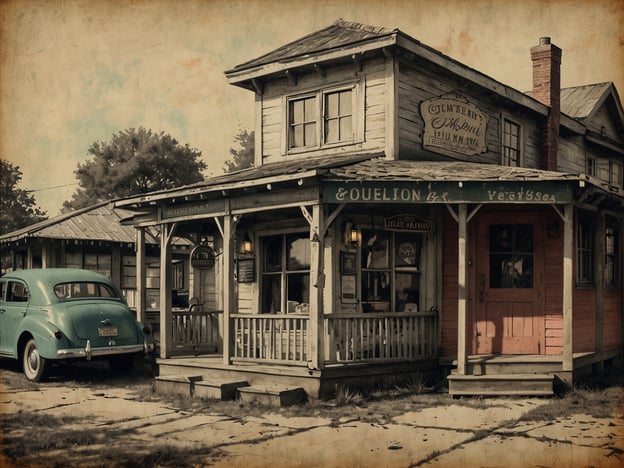 Auf dem Bild ist ein charmantes, historisches Gebäude mit einem nostalgischen Flair zu sehen. Es sieht aus wie ein kleines Geschäft oder Café, umgeben von Bäumen und mit einem klassischen Auto davor.Wenn du Charleston besuchst, hier ein paar Tipps:1. **Historische Stadt erkunden**: Charleston hat eine wunderschöne Altstadt mit gut erhaltenen historischen Gebäuden. Mach einen Spaziergang durch die Straßen und entdecke die Architektur.2. **Küche ausprobieren**: Probiere lokale Gerichte wie Shrimp and Grits oder She-Crab Soup in einem der zahlreichen Restaurants.3. **Plantagen besichtigen**: Besuche eine der vielen Plantagen in der Umgebung, um mehr über die Geschichte und Kultur der Region zu erfahren.4. **Fährfahrt**: Eine Fährfahrt zur Insel Patriot’s Point bietet nicht nur einen schönen Blick auf die Stadt, sondern auch Zugang zu historischen Schiffen wie der USS Yorktown.5. **Markt besuchen**: Der Charleston City Market ist ein großartiger Ort, um Souvenirs zu kaufen und lokale Handwerkskunst zu entdecken.Viel Spaß in Charleston!