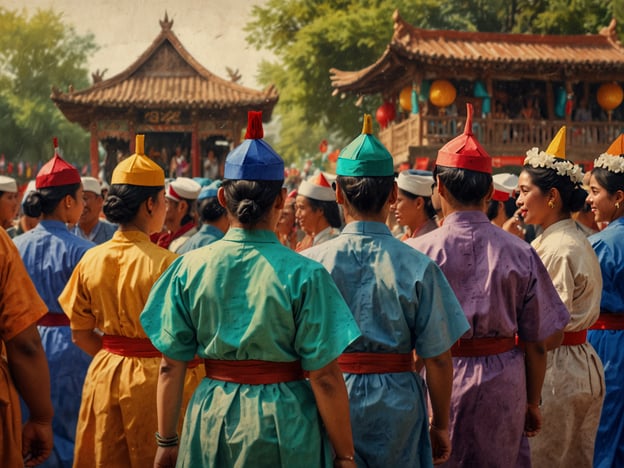Auf dem Bild sind viele Menschen in traditionellen, bunten Gewändern zu sehen, die an einer kulturellen Veranstaltung oder Festlichkeit teilnehmen. Dies könnte beispielsweise eine traditionelle Feier in einer Stadt sein, die mit Tänzen, Musik und lokalen Bräuchen verbunden ist.Solche Veranstaltungen sind oft Gelegenheiten, bei denen Gemeinschaften zusammenkommen, um ihr kulturelles Erbe zu feiern, traditionelle Tänze aufzuführen und regionale Speisen anzubieten. Die bunten Gewänder deuten darauf hin, dass es sich möglicherweise um ein Fest handelt, bei dem das kulturelle Erbe und die Geschichte der Region im Vordergrund stehen.Solche Erlebnisse fördern nicht nur den Austausch zwischen den Menschen, sondern stärken auch das Bewusstsein für die lokale Kultur und Traditionen. Eine solche Veranstaltung könnte zum Beispiel ein Erntedankfest, ein Neujahrsfest oder ein traditionelles Folklorefest sein.