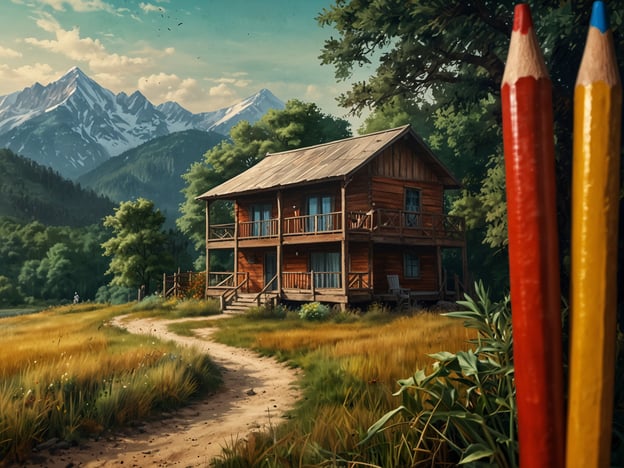 Auf dem Bild ist eine malerische Holzsch cabin in einer ländlichen Umgebung zu sehen, umgeben von grünen Bäumen und Bergen im Hintergrund. Es gibt einen geschwungenen Weg, der zur Hütte führt, und im Vordergrund sind einige Buntstifte abgebildet.
Wenn du Portland besuchst, hier sind einige Tipps:
1. **Natur erleben**: Besuche den Washington Park oder die Columbia River Gorge für spektakuläre Aussichtspunkte und Wanderungen.
2. **Kulinarische Entdeckungen**: Probiere die vielfältige Gastronomieszene, insbesondere die berühmten Food Trucks.
3. **Kultur & Kunst**: Das Portland Art Museum und die vielen Galerien im Pearl District sind empfehlenswert.
4. **Kaffee genießen**: Portland ist bekannt für seine Kaffeekultur. Besuche lokale Cafés und genieße eine Tasse von festlichem Kaffeebohnen.
5. **Öffentliche Verkehrsmittel nutzen**: Das Tramsystem und die MAX-Linien sind eine bequeme Möglichkeit, sich in der Stadt fortzubewegen.
Viel Spaß in Portland!