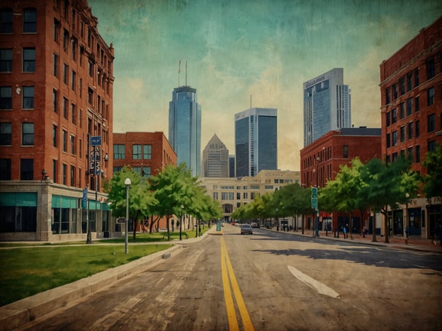 Auf dem Bild ist eine städtische Straße mit einer Mischung aus historischen und modernen Gebäuden zu sehen, die typisch für Dallas ist. Die Szene könnte in der Nähe des West End oder in der Innenstadt von Dallas aufgenommen worden sein, wo man viele kulturelle Highlights findet.Highlights in Dallas sind unter anderem das Dallas Arts District, das größte zusammenhängende Kunstviertel der USA mit Museen wie dem Dallas Museum of Art und dem Nasher Sculpture Center. Auch das AT&T Performing Arts Center ist ein bedeutender Ort für Theater und Musik. Die Skyline mit ihren markanten Hochhäusern, wie dem Renaissance Tower und dem Klyde Warren Park, bietet einen eindrucksvollen Blick auf die Entwicklung der Stadt.Dieser Stadtteil könnte auch in der Nähe des Dealey Plaza liegen, wo das Sixth Floor Museum an den Prozess von John F. Kennedy erinnert. All diese Elemente tragen zur einzigartigen kulturellen Identität von Dallas bei.