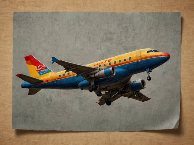 Auf dem Bild ist ein farbenfrohes Verkehrsflugzeug zu sehen, das im Landeanflug ist. Die Farben des Flugzeugs erinnern an typische Designs von Fluggesellschaften, die sich um die Aufmerksamkeit der Passagiere bemühen.**Tipps für Besucher:**1. **Flughafenbesuche:** - Achte auf die Informationsschilder, um deinen Flugstatus und das Abfluggate schnell zu finden.2. **Fotomöglichkeiten:** - Nutze die Aussichtspunkte oder speziellen Terrassen an vielen Flughäfen, um interessante Flugzeugaufnahmen zu machen.3. **Sicherheitsvorkehrungen:** - Sei frühzeitig am Flughafen, um genügend Zeit für Sicherheitskontrollen einzuplanen.4. **Fluggesellschaften vergleichen:** - Informiere dich über verschiedene Fluggesellschaften und ihre Serviceangebote, um die beste Wahl zu treffen.5. **Beobachtungen beim Flug:** - Nutze die Zeit während des Flugs, um das Panorama aus dem Fenster zu genießen. Jeder Flug bietet einzigartige Ausblicke!