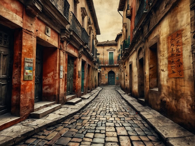 Auf dem Bild ist eine schmale, gepflasterte Gasse in einer alten, vermutlich mediterranen Stadt zu sehen. Die Wände der Gebäude sind in warmen Farbtönen gehalten, und es gibt historische Details wie Fenster mit Balkonen und Schriftzeichen an den Wänden.
Kulturell betrachtet könnte diese Gasse ein Beispiel für die Architektur und das Stadtbild von Regionen wie Italien oder Spanien sein, wo enge Gassen und lebendige Fassaden typisch sind. Solche Orte sind oft von Touristen besucht, da sie in der Regel eine reiche Geschichte beherbergen und traditionelles Handwerk, Gastronomie und Kunst bieten.
Politisch könnten solche Wohngebiete auch auf die Herausforderungen von Urbanisierung und Stadtentwicklung hinweisen. Viele dieser alten Stadtteile kämpfen mit der Abwanderung der Bevölkerung, dem Einfluss des Tourismus und der Erhaltung ihres kulturellen Erbes. Die Erhaltung solcher Gassen ist wichtig für die Identität der Stadt und deren Geschichte, aber auch für die wirtschaftliche Stabilität durch den Tourismus.
Zusammenfassend zeigt das Bild nicht nur eine ästhetisch ansprechende Szenerie, sondern spiegelt auch tiefere kulturelle und politische Themen wider.