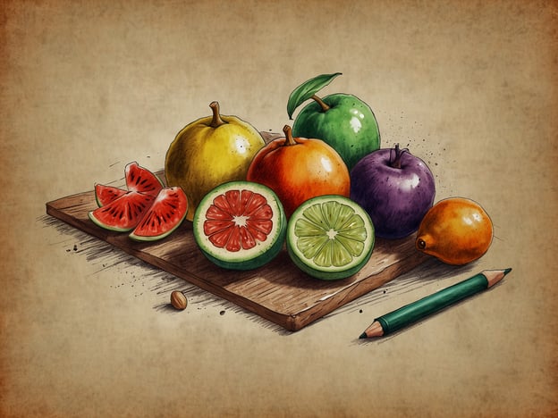 Auf dem Bild sind verschiedene köstliche Früchte abgebildet, die eine bunte und einladende Auswahl darstellen. Zu sehen sind unter anderem:
- **Wassermelonen**: Saftig und erfrischend, perfekt für heiße Sommertage.
- **Limetten**: Mit ihrem spritzigen Geschmack ideal für Getränke oder als Würze in Gerichten.
- **Orangen**: Süß und voller Vitamin C, sie sind ein klassischer Snack oder Bestandteil von frischen Säften.
- **Äpfel**: Vielseitig verwendbar, sei es in Salaten, Kuchen oder als gesunder Snack.
- **Pflaumen**: Süß und saftig, oft in Desserts oder einfach so genossen.
- **Grapefruits**: Ein bisschen bitter und sehr aromatisch, ideal zum Frühstück.
Diese Früchte bieten nicht nur kulinarische Höhepunkte, sondern sind auch gesund und nährstoffreich. Sie könnten in verschiedenen Gerichten oder einfach pur genossen werden!