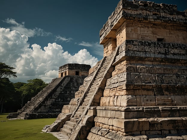 Auf dem Bild sind die Ruinen von Xunantunich zu sehen, einer bedeutenden Maya-Stätte in Belize. Die Struktur, die in der Mitte zu sehen ist, stellt einen der Tempel dar, die für die Maya-Zivilisation eine zentrale Rolle spielten.Die spirituelle Bedeutung von Xunantunich ist tief verwurzelt in der Verbindung zur Maya-Kosmogonie. Der Name „Xunantunich“ bedeutet „Steinfrau“ und bezieht sich auf eine Legende über einen Geist, der angeblich in den Ruinen erscheint. Diese Stätte war ein wichtiges religiöses Zentrum, wo Rituale und Zeremonien durchgeführt wurden, um die Götter zu verehren und die spirituelle Verbindung zwischen Mensch und Himmel zu stärken. Die Architektur und die kunstvollen Reliefs sind Ausdruck des Glaubens der Maya an das Übernatürliche und die Bedeutung der Natur in ihrem spirituellen Leben.