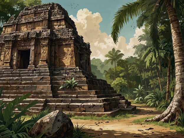 Auf dem Bild ist eine antike Ruine zu sehen, die möglicherweise eine Pyramide oder einen Tempel darstellt. Diese Art von Umgebung erinnert an die archäologischen Stätten in Caracol, einer Maya-Stadt in Belize.In Caracol kann man beeindruckende Tempelanlagen erkunden, wie die große Pyramide von Caana, die sehr hoch ist und einen großartigen Blick über den Dschungel bietet. Besucher können geführte Touren unternehmen, um mehr über die Geschichte und Kultur der Maya zu erfahren. Außerdem gibt es Möglichkeiten zum Wandern durch den umliegenden Dschungel, wo man die vielfältige Flora und Fauna entdecken kann. Ein besonderes Erlebnis ist das Erkunden der zahlreichen Stelen und Inschriften, die an die ehemaligen Bewohner der Stadt erinnern.Die Kombination aus historischen Erlebnissen und der Schönheit der Natur macht Caracol zu einem einzigartigen Ziel.