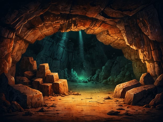 Das Bild zeigt eine eindrucksvolle Höhle mit einem weitläufigen Eingang, der von großen, unregelmäßigen Felsen umgeben ist. Der Lichtschein, der in die Höhle dringt, schafft eine mystische Atmosphäre und hebt die Struktur der Felsen hervor. Diese Szenerie erinnert an die Actun Tunichil Muknal Höhle in Belize.Die Actun Tunichil Muknal Höhle ist ein bedeutendes archäologisches und kulturelles Erbe, das für die Maya-Zivilisation wichtig war. Sie diente als ritueller Ort, an dem Zeremonien und Opfergaben stattfanden, und enthält bemerkenswerte Artefakte sowie die Überreste von menschlichen Skeletten, die als "Kristallskelett" bekannt sind. Die Höhle wird oft als eine der faszinierendsten touristischen Attraktionen in Belize betrachtet, da sie Einblicke in die mystischen Praktiken der Maya gewährt und umgeben ist von atemberaubender Natur.