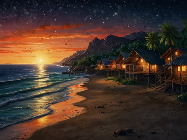 Auf dem Bild ist eine malerische Küstenlandschaft zu sehen, bei Sonnenuntergang mit einer ruhigen Welle, die sanft an den Strand rollt. Strandhäuser auf Stelzen sind in der Nähe des Wassers positioniert, umgeben von tropischen Pflanzen und Bergen im Hintergrund.
Hier sind einige Tipps für Deinen Aufenthalt auf South Water Caye:
1. **Schnorcheln und Tauchen**: Nutze die Gelegenheit, die beeindruckende Unterwasserwelt des Belize Barrier Reefs zu erkunden. Es gibt viele Schnorchel- und Tauchmöglichkeiten.
2. **Entspannen am Strand**: Genieße die ruhigen Strände. Das Geräusch der Wellen und die schöne Aussicht machen es zu einem idealen Ort zum Entspannen.
3. **Lokale Küche probieren**: Probiere frischen Fisch und andere lokale Spezialitäten in den Restaurants der Insel.
4. **Naturerkundung**: Mache eine Wanderung oder eine Bootstour, um die vielfältige Flora und Fauna der Umgebung zu entdecken.
5. **Sonnenuntergänge genießen**: Verpasse nicht die atemberaubenden Sonnenuntergänge, die die ganze Küste in goldene und rote Farbtöne tauchen.
Viel Spaß auf Deinem Aufenthalt auf South Water Caye!