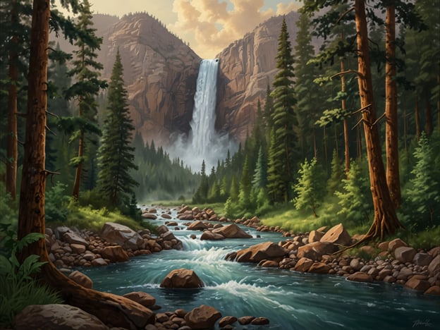 Auf dem Bild ist eine malerische Landschaft mit einem Wasserfall zu sehen, der über steile Felsen fließt. Um den Wasserfall herum erstrecken sich hohe, grüne Wälder mit vielen Bäumen. Im Vordergrund fließt ein ruhiger Fluss, der von runden Steinen und Felsen gesäumt wird. Die Szenerie vermittelt ein Gefühl von Ruhe und Naturlandschaft.**Tipps für deinen Besuch:**1. **Wanderwege erkunden:** Suchen Sie nach markierten Wanderwegen, die eine gute Aussicht auf den Wasserfall bieten.2. **Fotomöglichkeiten:** Bringen Sie eine Kamera mit, um die beeindruckende Landschaft festzuhalten, besonders zur goldenen Stunde (kurz nach Sonnenaufgang oder vor Sonnenuntergang).3. **Natur beobachten:** Halten Sie Ausschau nach einheimischen Tieren und Pflanzen, und achten Sie auf die Geräusche der Natur.4. **Wasserstandsbedingungen beachten:** Informieren Sie sich über den Wasserstand des Flusses, insbesondere nach Regenfällen, um sicher zu bleiben.5. **Picknick planen:** Bereiten Sie ein Picknick vor und genießen Sie die Natur an einem der ruhigen Plätze am Fluss.Viel Spaß beim Erkunden!