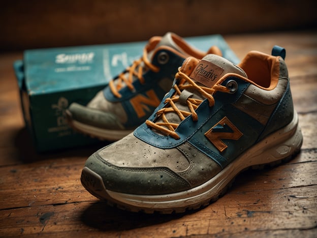 Auf dem Bild sind ein Paar Sneakers der Marke New Balance zu sehen, in einer Kombination aus verschiedenen Farben, darunter Beige und Blau, mit orangefarbenen Akzenten. Sie befinden sich auf einem Holztisch neben der Originalverpackung.**Tipps für deinen Besuch:**1. **Komfort**: Trage bequeme Schuhe, um lange Strecken zu Fuß mühelos zurücklegen zu können.2. **Überprüfung**: Überprüfe die Schuhgröße und Passform, bevor du kaufst, um sicherzustellen, dass sie gut sitzen.3. **Pflege**: Achte darauf, die Schuhe zu pflegen und regelmäßig zu reinigen, um ihre Langlebigkeit zu erhöhen.