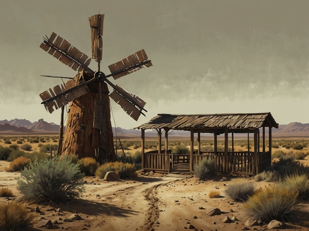 Auf dem Bild ist eine alte Windmühle in einer trockenen, wüstenähnlichen Landschaft zu sehen, zusammen mit einer verwitterten Holzveranda oder einem Pavillon. Die Szenerie wirkt sehr abgelegen und zeigt eine typisch karge Umgebung.Wenn du an einem Besuch im Rio Bravo Conservation Area interessiert bist, hier einige Infos:- **Öffnungszeiten:** Die Anlage ist in der Regel tagsüber geöffnet, jedoch ist es ratsam, die genauen Zeiten vor deinem Besuch zu überprüfen.- **Aktivitäten:** Es gibt zahlreiche Wander- und Beobachtungsmöglichkeiten, die es ermöglichen, die einheimische Flora und Fauna zu erleben.- **Ausstattung:** Informiere dich über Parkmöglichkeiten und eventuelle Einrichtungen wie Informationszentren oder Toiletten.Eine Erkundung der Natur in dieser Region kann sehr bereichernd sein!