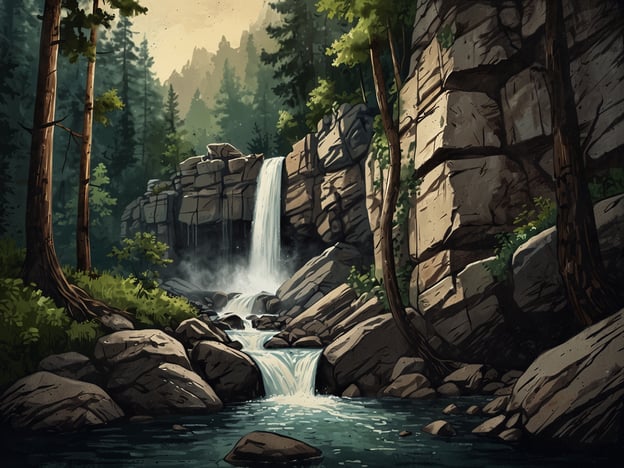 Auf dem Bild ist eine idyllische Naturlandschaft zu sehen, die einen Wasserfall darstellt, der über Felsen in einen klaren Bach fließt. Umgeben ist der Wasserfall von üppigem Grün, einschließlich hoher Bäume und Pflanzen.
Zusätzliche Aktivitäten im Billy Barquedier könnten in dieser Szenerie sein:
1. **Wanderungen**: Erkundung der umliegenden Natur auf verschiedenen Wanderwegen.
2. **Fotografie**: Möglichkeiten, die malerische Landschaft und den Wasserfall festzuhalten.
3. **Picknicks**: Entspannen und Picknicken am Ufer des Baches.
4. **Vogelbeobachtung**: Beobachtung und Identifizierung von Vögeln in der Umgebung.
5. **Angeln**: Fischen im klaren Wasser des Baches.
Diese Aktivitäten würden das Erlebnis in dieser schönen Naturumgebung bereichern.