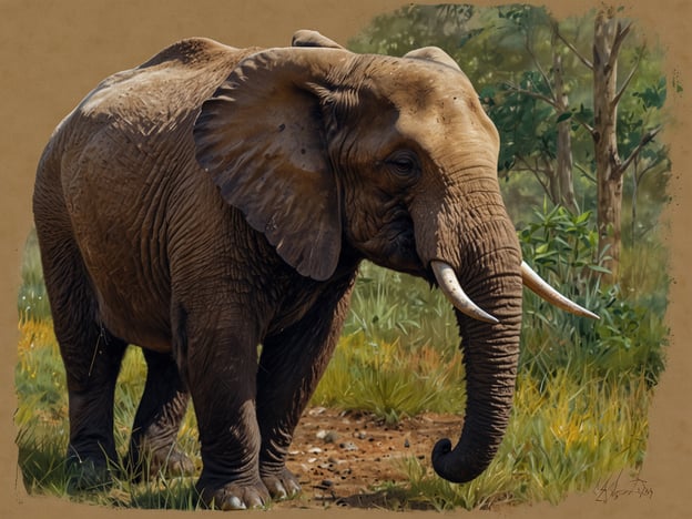 Auf dem Bild ist ein Elefant zu sehen, der in einer natürlichen Umgebung steht. Die Szene zeigt eine detaillierte Darstellung des Elefanten mit Betons auf seiner Haut und einer dichten Vegetation rundherum.Bezüglich des Green Iguana Conservation Project: Es handelt sich um ein Projekt, das sich dem Schutz und der Erhaltung der Grünen Leguane widmet. Es konzentriert sich auf die Aufklärung über die Herausforderungen, denen diese Arten gegenüberstehen, und fördert die Bewahrung ihres Lebensraums. So wie das Projekt sich für den Schutz von Leguanen einsetzt, sollten wir auch Maßnahmen zum Schutz von Elefanten und anderen bedrohten Arten unterstützen.