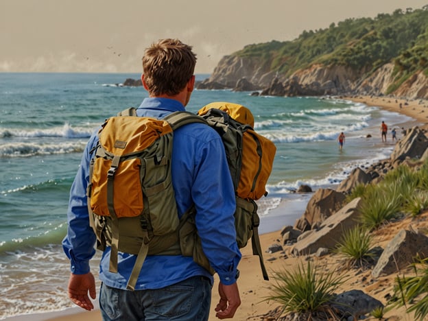 Auf dem Bild ist eine Person zu sehen, die einen Spaziergang am Strand macht, mit einem Rucksack auf dem Rücken, während Wellen an den Ufer schlagen. Im Hintergrund sind weitere Menschen sichtbar, die ebenfalls den Strand genießen.### Praktische Tipps für deinen Besuch im Nationalpark:1. **Frühzeitig planen**: Informiere dich über die besten Routen und Wetterbedingungen. Online-Karten und Apps können sehr hilfreich sein.2. **Ausrüstung**: Stelle sicher, dass du die passende Kleidung und Ausrüstung dabei hast, einschließlich bequemer Wanderschuhe, Sonnenschutz und ausreichend Wasser.3. **Lebensmittel**: Packe gesunde Snacks ein, die dir Energie für deine Wanderungen geben. Denke an leichte und nahrhafte Optionen wie Nüsse oder Trockenfrüchte.4. **Respektiere die Natur**: Halte die Wanderwege ein und hinterlasse keinen Müll. Es ist wichtig, die Umwelt zu schützen.5. **Sicherheitsvorkehrungen**: Informiere jemandem über deinen Aufenthaltsort und deine Pläne. Achte auf Wildtiere und halte einen sicheren Abstand.6. **Nimm deine Zeit**: Genieße die Umgebung und mache regelmäßig Pausen, um die Aussicht zu genießen und Fotos zu schießen.Viel Spaß bei deinem Besuch im Nationalpark!