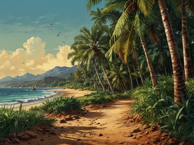 Auf dem Bild ist eine tropische Küstenlandschaft mit Palmen, Sandstrand und einem klaren Meer zu sehen. Das Klima in solchen Regionen ist in der Regel warm und feucht, oft mit einem tropischen oder subtropischen Klima.Die beste Reisezeit für tropische Destinationen sind oft die trockenen Monate, die je nach Region variieren können. Häufig liegt diese Zeit zwischen Dezember und April, wenn die Temperaturen angenehm sind und die Niederschläge minimal.