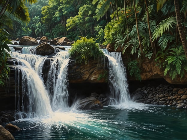 Auf dem Bild ist eine wunderschöne Naturszene mit einem Wasserfall zu sehen, umgeben von üppigem Grün und tropischen Pflanzen. Für die ganze Familie könnten folgende Aktivitäten in einer solchen Umgebung Spaß machen:1. **Wanderungen**: Gemeinsame Spaziergänge oder Wanderungen durch die Natur, um die Umgebung zu erkunden.2. **Picknick**: Ein gemütliches Picknick am Wasserfall, um die frische Luft und die Aussicht zu genießen.3. **Schwimmen**: Je nach Sicherheit und Genehmigungen kann ein erfrischendes Bad im klaren Wasser eine tolle Aktivität sein.4. **Naturerkundungen**: Mit einem kleinen Fernglas Vögel oder andere Tiere beobachten.5. **Fotografie**: Gemeinsam Fotos von der schönen Landschaft und der Familie machen.6. **Kreatives Gestalten**: Mit gefundenen Naturmaterialien kleine Kunstwerke schaffen.Diese Aktivitäten fördern nicht nur die Bindung innerhalb der Familie, sondern auch die Wertschätzung für die Natur.