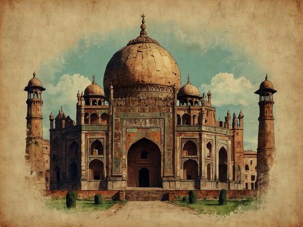 Auf dem Bild ist ein majestätisches Bauwerk zu sehen, das an den Taj Mahal erinnert, ein ikonisches Mausoleum in Agra, Indien. Der Taj Mahal wurde im 17. Jahrhundert von dem Mogul-Kaiser Shah Jahan errichtet und ist ein Symbol für die Liebe, da es zum Gedenken an seine verstorbene Frau Mumtaz Mahal erbaut wurde.Architektonisch betrachtet kombiniert der Taj Mahal Elemente der islamischen, persischen, ottomanischen und indischen Baustile und ist bekannt für seine beeindruckende weiße Marmorfassade, die im Licht des Tages schimmert. Der Komplex ist nicht nur ein Meisterwerk der Architektur, sondern auch ein UNESCO-Weltkulturerbe, das jährlich Millionen von Touristen anzieht.Der Einfluss des Taj Mahal erstreckt sich weit über die Grenzen Indiens hinaus; er ist ein kulturelles Symbol und wird oft als eines der schönsten Bauwerke der Welt gefeiert. Seine perfekte Symmetrie und detaillierte Ornamentik reflektieren die hohe Kunstfertigkeit der damaligen Zeit und haben das künstlerische Erbe Indiens maßgeblich geprägt.