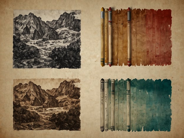 Auf dem Bild sind offensichtlich künstlerische Darstellungen von Landschaften zu sehen, die an Gebirgszüge und natürliche Szenen erinnern. Diese Art von Darstellung könnte an die malerische Schönheit des Piedras Blancas Nationalparks in Kalifornien erinnern.Für die Reiseplanung zu diesem Park empfehle ich Folgendes:1. **Beste Reisezeit**: Der Frühling und der Herbst sind ideal, um die üppige Vegetation und die milden Temperaturen zu genießen.2. **Anreise**: Der Park befindet sich an der Küste und ist am besten mit dem Auto zu erreichen. Über die Pacific Coast Highway (Highway 1) kann man die beeindruckende Küstenlandschaft genießen.3. **Aktivitäten**: Planen Sie Wanderungen auf den zahlreichen Wanderwegen. Vergessen Sie nicht, die Tierwelt zu beobachten, insbesondere die Seeelefanten, die in der Nähe des Parks leben.4. **Ausrüstung**: Geeignete Wanderschuhe und wettergerechte Kleidung sind wichtig. Ein Fernglas für die Tierbeobachtung kann sehr nützlich sein.5. **Übernachtung**: In der Nähe gibt es charmante Unterkünfte sowie Campingmöglichkeiten im Park.6. **Essen**: Packen Sie ein Picknick ein oder planen Sie, in den nahegelegenen Städten zu essen, nachdem Sie den Park erkundet haben.Vergessen Sie nicht, genügend Wasser und Snacks für Ihren Tag im Freien mitzunehmen!