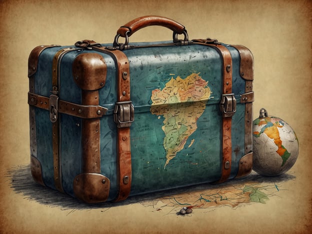 Auf dem Bild ist ein alter Koffer zu sehen, der mit einer Karte von Afrika verziert ist. Neben dem Koffer steht ein globusähnlicher Wanderball, der ebenfalls Afrika darstellt.Für deinen Besuch könntest du folgende Tipps beachten:1. **Packliste erstellen**: Überlege dir, was du für deine Reise benötigst, um gut vorbereitet zu sein.2. **Reiseziel erforschen**: Informiere dich über die Sehenswürdigkeiten und Aktivitäten an deinem Zielort.3. **Währung und Sprache**: Prüfe, welche Währung und Sprache im Land verwendet wird, um dich besser zurechtzufinden.4. **Lokale Besonderheiten**: Achte auf kulturelle Gepflogenheiten und Bräuche, um respektvoll mit den Einheimischen umzugehen.5. **Sicherheit**: Informiere dich über die Sicherheitslage an deinem Reiseziel und triff entsprechende Vorsichtsmaßnahmen.Viel Spaß bei deiner Reise!