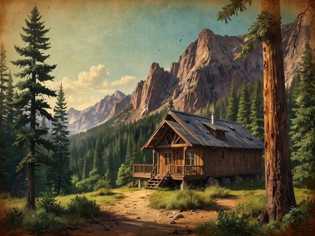 Auf dem Bild ist eine gemütliche Holzblockhütte inmitten einer malerischen Naturkulisse mit Bergen und Wäldern zu sehen. Dieses Szenario wäre ideal für Abenteurer, die verschiedene Unterkunftsoptionen suchen, wie:1. **Hütten**: Ein Rückzugsort in der Natur, perfekt für Wanderungen und Erholung.2. **Camping**: Die Umgebung lädt zum Zelten ein, um das Naturerlebnis noch intensiver zu gestalten.3. **Glamping**: Für diejenigen, die den Komfort einer Hütte mit dem Outdoor-Feeling kombinieren möchten.4. **Berghütten**: Ideal für Wintersportler oder Wanderer, die die Berge erkunden wollen.Diese Arten von Unterkünften bieten eine hervorragende Möglichkeit, die Natur zu genießen und Abenteuer zu erleben.