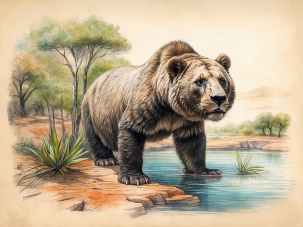 Auf dem Bild ist ein Bär zu sehen, der am Ufer eines Gewässers steht. Um ihn herum sind Bäume und Sträucher, die eine natürliche Umgebung schaffen. Der Bär enthält viele Details in seiner Fellzeichnung und scheint aufmerksam zu sein.Das Schutzprogramm des Aquazoos könnte sich mit dem Schutz und der Erhaltung solcher Tiere und ihrer Lebensräume befassen, indem es Bildungsangebote, die Schaffung von Lebensräumen und die Förderung von Artenschutzmaßnahmen umfasst.