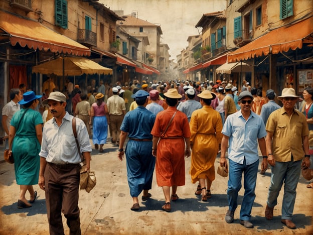 Auf dem Bild ist eine belebte Straße zu sehen, in der viele Menschen in traditioneller oder farbenfroher Kleidung spazieren. Dies könnte an kulturellen Erlebnissen in Perquín erinnern, einer Stadt in El Salvador, die für ihre reiche Geschichte und die lebendige Kultur bekannt ist.In Perquín finden regelmäßig Feste statt, die das Erbe der Region feiern, darunter traditionelle Tänze und Musik, die von den Einheimischen dargestellt werden. Die Stadt hat auch historische Stätten, die an die Zeit des Bürgerkriegs erinnern, und Besucher können lokale Märkte erkunden, die kunsthandwerkliche Produkte und lokale Köstlichkeiten anbieten. Solche Erfahrungen tragen dazu bei, das kulturelle Erbe und die Gemeinschaft in Perquín lebendig zu halten.