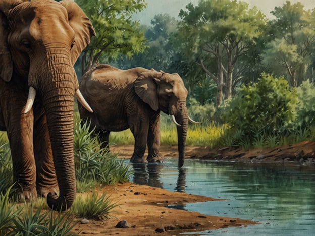 Auf dem Bild sind Elefanten zu sehen, die an einem Wasserlauf stehen. Sie sind in einer natürlichen Umgebung, umgeben von grüner Vegetation und Bäumen.Um den Lebensraum dieser majestätischen Tiere zu schützen, gibt es weltweit verschiedene Schutzmaßnahmen und Erhaltungsprojekte. Dazu gehören:1. **Wildtierschutzgebiete**: Die Einrichtung von geschützten Gebieten ermöglicht es Elefanten, in ihrem natürlichen Habitat zu leben, ohne menschlichen Eingriff.2. **Anti-Wilderer-Programme**: Strengere Maßnahmen zur Bekämpfung der Wilderei, die viele Elefanten bedroht, sind entscheidend für den Erhalt ihrer Population.3. **Bildung und Aufklärung**: Initiativen, die auf das Bewusstsein für den Schutz der Elefanten und ihrer Lebensräume abzielen, tragen dazu bei, die lokale Bevölkerung für den Naturschutz zu sensibilisieren.4. **Nachhaltige Tourismusprojekte**: Diese Projekte fördern den verantwortungsbewussten Tourismus, der den Elefanten und ihrer Umgebung zugutekommt und gleichzeitig den Lebensunterhalt der lokalen Gemeinschaften sichert.Durch solche Maßnahmen kann der Erhalt der Elefantenpopulation und ihrer Lebensräume langfristig gesichert werden.