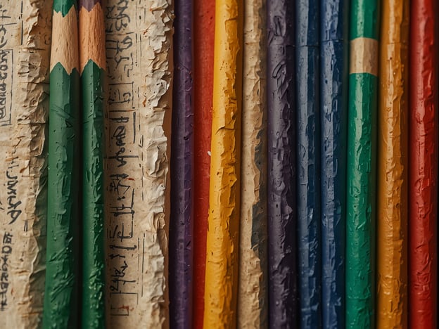 Auf dem Bild sind mehrere Buntstifte zu sehen, die in verschiedenen Farben angeordnet sind. Die unterschiedlichen Farben und die Struktur der Stifte können als Symbol für Kreativität und Ausdruck verstanden werden.Das Kunsthandwerk, einschließlich des Zeichnens und Malens, spielt eine bedeutende Rolle für die Gemeinschaft, da es Menschen ermöglicht, ihre Ideen und Gefühle auszudrücken. Durch kreative Aktivitäten werden soziale Bindungen gefördert, und Gemeinschaften können sich besser verstehen und miteinander kommunizieren. Kunst kann auch als Werkzeug für Bildung eingesetzt werden, indem sie kreative Denkfähigkeiten und Problemlösungsfähigkeiten fördert. Solche handwerklichen Fähigkeiten stärken letztendlich das Gemeinschaftsgefühl und tragen zur kulturellen Identität bei.