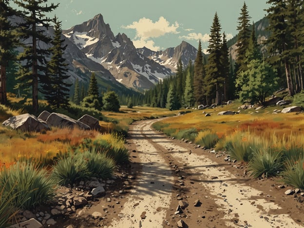 Auf dem Bild ist eine malerische Landschaft mit sanften Hügeln, majestätischen Bergen im Hintergrund und einer breiten Schotterstraße zu sehen, die durch ein grünes, blühendes Tal führt. Hier könnten verschiedene Aktivitäten stattfinden:1. **Wanderungen**: Die unbefestigte Straße lädt zu ausgedehnten Wanderungen inmitten der Natur ein. Man könnte die frische Luft und die atemberaubende Aussicht genießen.2. **Fotografie**: Die beeindruckende Kulisse eignet sich hervorragend für Landschafts- und Naturfotografie, besonders während der goldenen Stunden des Sonnenauf- oder -untergangs.3. **Picknicks**: An den Rändern der Straße und zwischen den Bäumen gibt es viele einladende Plätze für ein Picknick im Freien.4. **Vogelbeobachtung**: In der Natur sind sicherlich viele Vögel und andere Wildtiere anzutreffen, die sich Beobachtungen und Fotografien wert sind.5. **Mountainbiking**: Die Schotterstraße könnte auch von Fahrradfahrern genutzt werden, die das Abenteuer in der Natur suchen.6. **Lagerfeuerabende**: Bei einer Übernachtung in der Nähe könnte man abends ein Lagerfeuer machen und unter dem Sternenhimmel entspannen.Insgesamt bietet die Szene eine Vielzahl von Möglichkeiten, die Natur aktiv zu erleben und zu genießen.