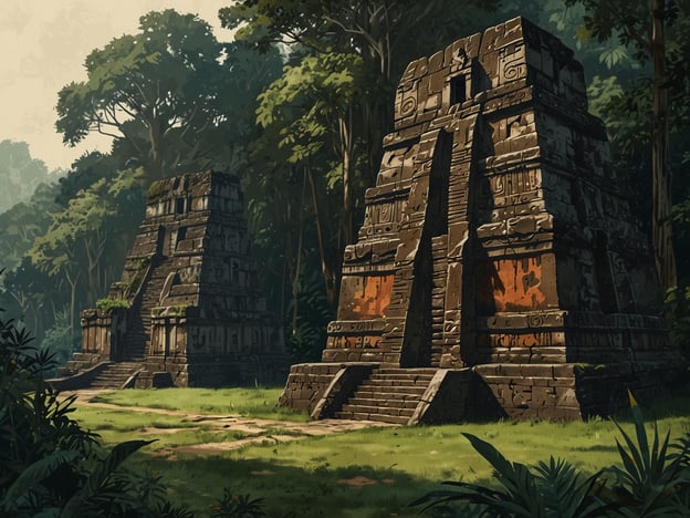 Auf dem Bild sind imposante Pyramiden zu sehen, die an die Ruinen der antiken Stadt Tikal in Guatemala erinnern. Tikal ist eine der bedeutendsten archäologischen Stätten der Maya-Kultur und wurde von vielen Mythen und Legenden umwoben.In der Popkultur wird Tikal oft als mystischer Ort dargestellt, der von Dschungel und Geheimnissen umgeben ist. Filme und Bücher nutzen die beeindruckende Architektur und die Geheimnisse der Maya, um Geschichten über verlorene Zivilisationen, Abenteuer und Entdeckungen zu erzählen. Ein bekanntes Beispiel ist „Star Wars: Episode IV – Eine neue Hoffnung“, in dem die Kulissen von Tikal als Heimat der Rebellenallianz dienen.Die Ruinen sind nicht nur ein Symbol für die vergessenen Kulturen der Maya, sondern auch ein Schauplatz für Abenteuer und Mysterien, die sich durch zahlreiche Medien ziehen und die Fantasie der Menschen anregen. Tikal steht somit für das Zusammenspiel von Geschichte und Mythos, das die Neugier auf vergangene Zivilisationen weckt.