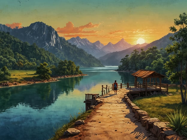 Auf dem Bild könnte man sich eine idyllische Szene am Chicabal-See vorstellen. In dieser malerischen Landschaft bieten sich zahlreiche Aktivitäten und Erlebnisse:1. **Wanderungen**: Die umliegenden Berge und Wälder laden zu schönen Wanderungen ein, bei denen man die Natur genießen kann.2. **Bootstouren**: Eine Erkundung des Sees mit einem Boot könnte eine entspannende Möglichkeit sein, die Schönheit der Umgebung zu erleben.3. **Vögel beobachten**: Die vielfältige Vogelwelt rund um den See ist ein Paradies für Ornithologen und Naturfreunde.4. **Picknicken**: An den Ufern des Sees kann man Picknicks veranstalten und die friedliche Atmosphäre genießen.5. **Fotografie**: Die beeindruckenden Sonnenuntergänge und die Landschaft bieten tolle Motive für Fotografen.6. **Kulturelle Erlebnisse**: In der Nähe könnte auch Gelegenheit bestehen, etwas über die lokale Kultur und Traditionen zu lernen.Insgesamt ist der Chicabal-See ein wunderbarer Ort für Erholung und Abenteuer in der Natur.