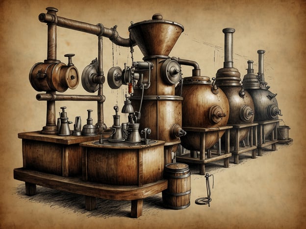 Auf dem Bild sind verschiedene Kaffeebereiter und -maschinen zu sehen, die aus Holz und Metall gefertigt sind. Diese Geräte könnten Teil eines Kaffeemuseums sein, das die Geschichte und die Techniken zur Kaffeezubereitung zeigt.Wenn du das Kaffeemuseum besuchst, solltest du die verschiedenen Methoden der Kaffeezubereitung kennenlernen, die von historischen Maschinen bis zu modernen Technologien reichen. Viele Museen bieten auch Verkostungen an, bei denen du verschiedene Kaffeesorten probieren kannst. Zudem gibt es oft informative Ausstellungen über den Anbau, die Röstung und die Kultur des Kaffees. Ein Besuch kann ein tolles Erlebnis sein, um mehr über die Welt des Kaffees zu erfahren!