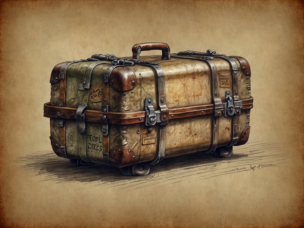 Auf dem Bild ist ein nostalgischer Koffer zu sehen, der an Reisen und Abenteuer erinnert. Die Details und das Design deuten auf eine lange Geschichte hin, was ihn besonders reizvoll macht.### Anreise:Wenn Sie diesen Koffer als Inspiration für Ihre nächste Reise nutzen möchten, sollten Sie zunächst überlegen, wo Sie hinfahren möchten. Beliebte Reiseziele lassen sich oft mit dem Zug, Bus oder Flugzeug erreichen. Prüfen Sie die besten Verbindungen und buchen Sie im Voraus, um die besten Preise zu sichern.### Tipps für den Besuch:1. **Packliste erstellen**: Stellen Sie sicher, dass Sie alles Notwendige einpacken, je nach Ziel und Aktivitäten.2. **Reisezeit planen**: Informieren Sie sich über die beste Reisezeit für Ihr Ziel, um überfüllte Orte zu meiden und das beste Wetter zu genießen.3. **Unterkünfte buchen**: Sichern Sie sich eine geeignete Unterkunft, die zentral gelegen ist, um die Sehenswürdigkeiten leicht erreichen zu können.4. **Essen und Trinken**: Probieren Sie lokale Spezialitäten und besuchen Sie empfohlene Restaurants.5. **Aktivitäten planen**: Erstellen Sie einen groben Plan für Sehenswürdigkeiten, die Sie besuchen möchten, sowie für zu erledigende Aktivitäten.Viel Spaß bei Ihrer nächsten Reise!