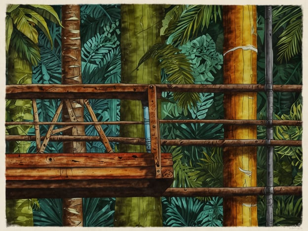 Auf dem Bild ist eine Holzbrücke inmitten von üppigem, grünem Pflanzenmaterial zu sehen, was auf einen tropischen oder dichten Wald hinweist. Für Naturliebhaber könnte diese Umgebung ideale Aktivitäten bieten, wie etwa:1. **Wanderungen auf Naturpfaden**: Erkunden von Wanderwegen, um die Flora und Fauna hautnah zu erleben.2. **Vogelbeobachtung**: Die Vielfalt der Vögel in tropischen Wäldern beobachten und identifizieren.3. **Fotografie der Natur**: Die Schönheit der Wälder und ihrer Bewohner festhalten.4. **Botanische Studien**: Verschiedene Pflanzenarten kennenlernen und erforschen.5. **Ökologische Touren**: An geführten Touren teilnehmen, um mehr über das Ökosystem zu erfahren.Diese Aktivitäten ermöglichen es, die Natur zu genießen und gleichzeitig etwas über die Umwelt zu lernen.