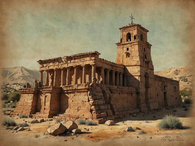 Auf dem Bild ist ein historisches Bauwerk zu sehen, das an einen alten Tempel oder eine Kirche erinnert. Es zeigt große Steinsäulen und eine markante Fassade mit einem Türmchen. Die Umgebung wirkt karg, mit Bergen im Hintergrund und einigen Pflanzen und Steinen im Vordergrund.**Las Sepulturas heute: Schutz und Erhalt** bezieht sich auf die Bemühungen, solche historischen Stätten zu bewahren und zu schützen. Diese Bauwerke sind oft Zeugen vergangener Kulturen und deren architektonischen Fähigkeiten. Der Erhalt und Schutz dieser Orte ist von großer Bedeutung, um zukünftigen Generationen Einblicke in die Geschichte und das kulturelle Erbe zu ermöglichen. Initiativen zum Schutz dieser Stätten umfassen regelmäßige Instandhaltungsarbeiten, den Einsatz von Technologie zur Überwachung des Erhaltungszustands und die Sensibilisierung der Öffentlichkeit für deren kulturelle Werte.