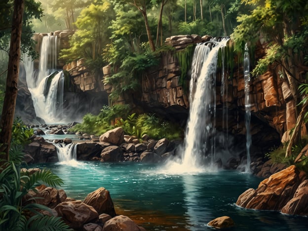 Das Bild zeigt eine malerische Landschaft mit Wasserfällen, die in ein klares, türkisfarbenes Wasser münden, umgeben von üppigem Grün und Felsen.Wenn du nach La Mosquitia reist, könnten diese Tipps hilfreich sein:1. **Reisezeit**: Die beste Zeit für einen Besuch ist während der Trockenzeit von November bis April, um das Wetter zu genießen.2. **Anreise**: Plane deine Anreise im Voraus. In vielen Fällen musst du über Tegucigalpa oder La Ceiba fliegen und dann mit dem Boot oder Jeep weiterreisen.3. **Einheimische Guides**: Engagiere lokale Führer, die dir die besten Wanderwege und versteckten Wasserfälle zeigen können.4. **Ausrüstung**: Bringe gute Wanderschuhe, einen Rucksack, Wasser und Snacks mit, da die Region abseits der ausgetretenen Pfade liegt.5. **Respektiere die Natur**: Lass keine Abfälle zurück und respektiere die einheimische Flora und Fauna.6. **Sicherheit**: Informiere dich über die Sicherheitslage und befolge die Ratschläge der Einheimischen.Viel Spaß bei deiner Reise nach La Mosquitia!